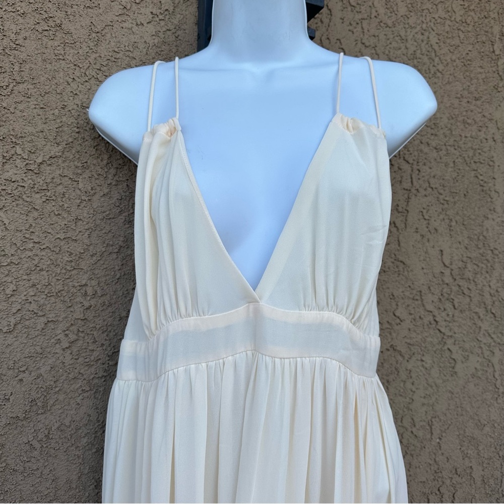 NEW Cream Open Back Strappy Maxi Dress with slit - Picture 5 of 8
